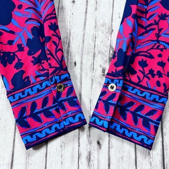 Lilly Pulitzer Marlena UPF 50+ Button Down Heron My Own Engineered - Picture 7 of 13